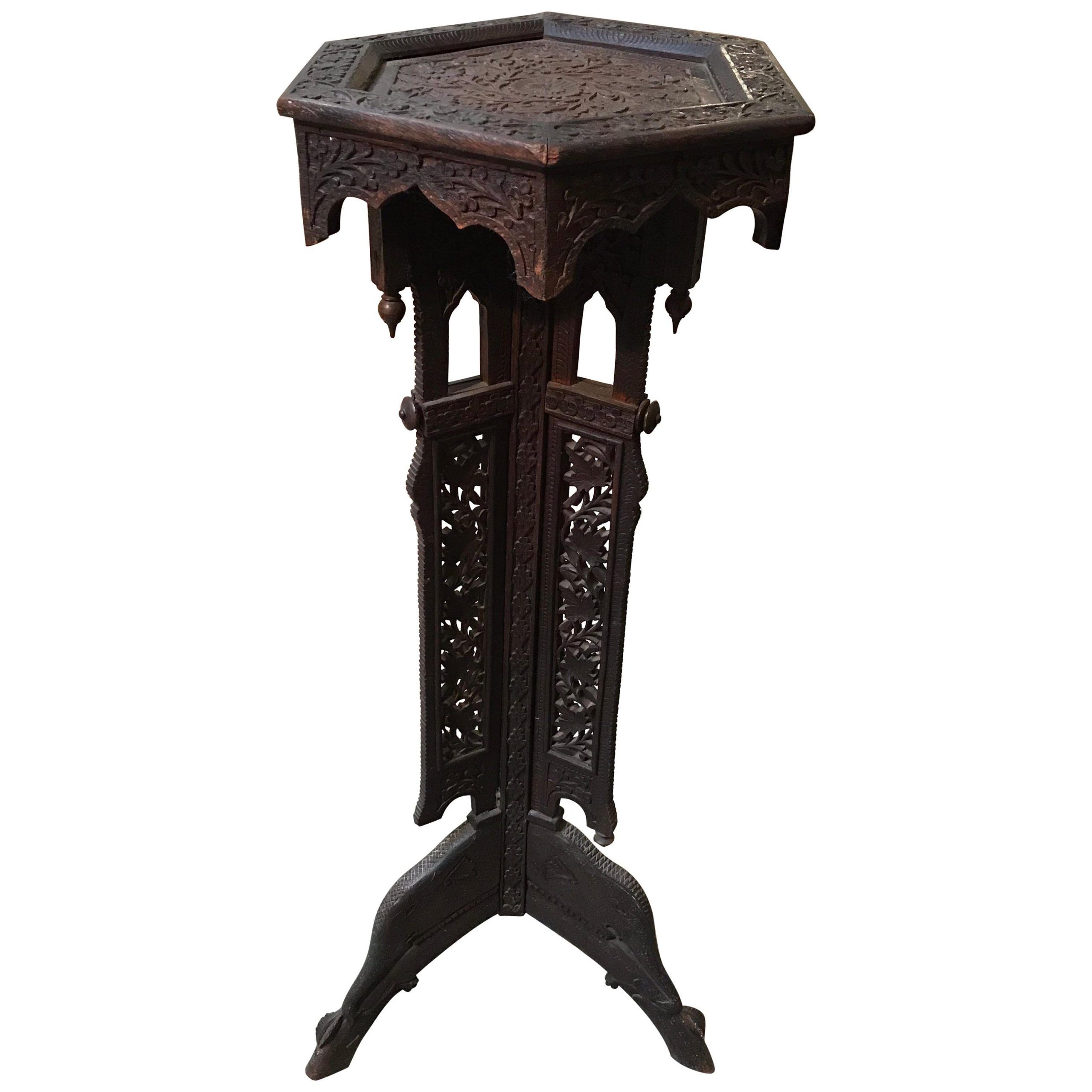 Carved Plant Stands With Regard To Preferred Carved Wooden Indian Plant Stand For Sale At 1stdibs (View 7 of 15)