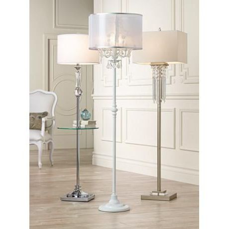 Ciara Draped Antique White Crystal Chandelier Floor Lamp – #2v (View 13 of 15)