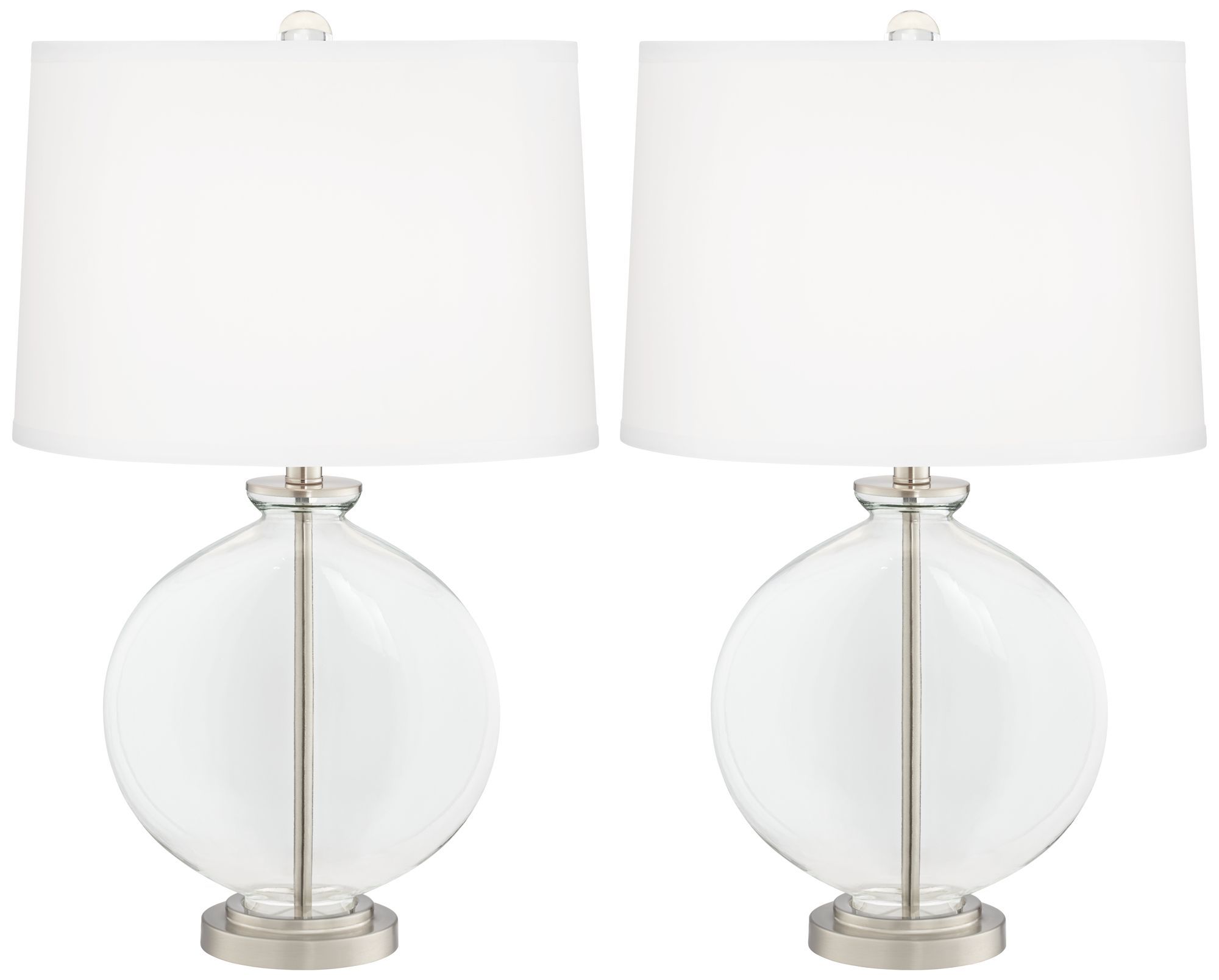 Clear Glass Standing Lamps Intended For Popular Color + Plus Clear Glass Fillable Carrie Table Lamp Set Of 2 – Walmart (View 3 of 15)
