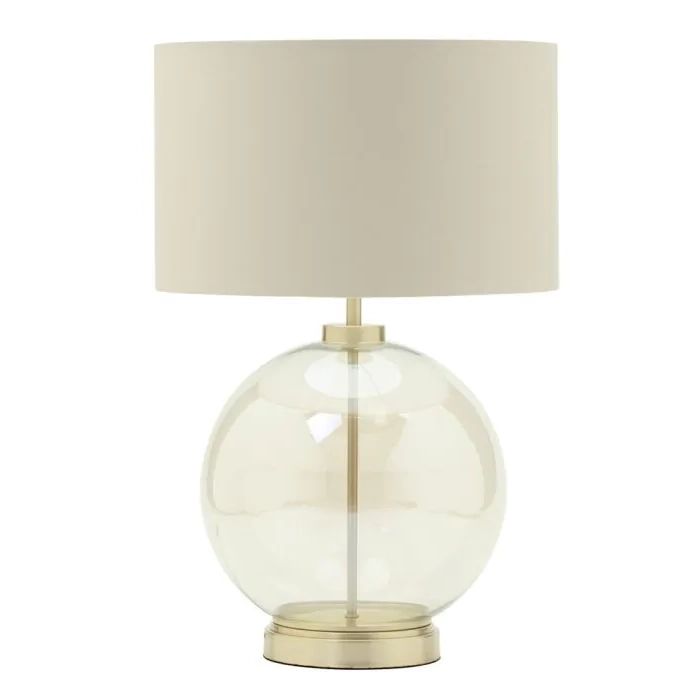 Clear Glass Standing Lamps With Current Metro Glass Table Lamp, Brass & Champagne (View 14 of 15)
