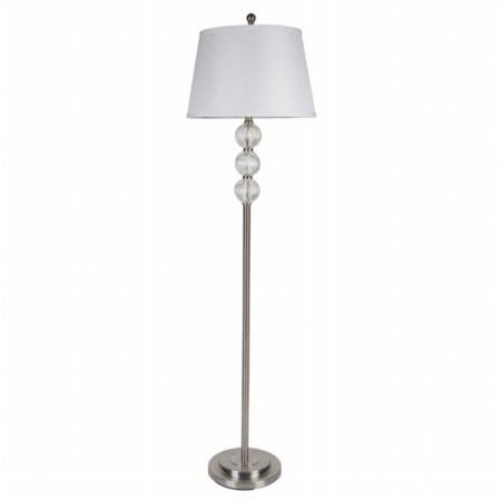 Cling Glass Floor Lamp – Satin Nickel – 62.5in (View 9 of 15)