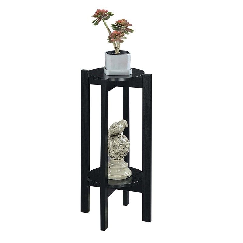 Convenience Concepts Newport Deluxe Plant Stand In Black Wood Finish (View 7 of 15)