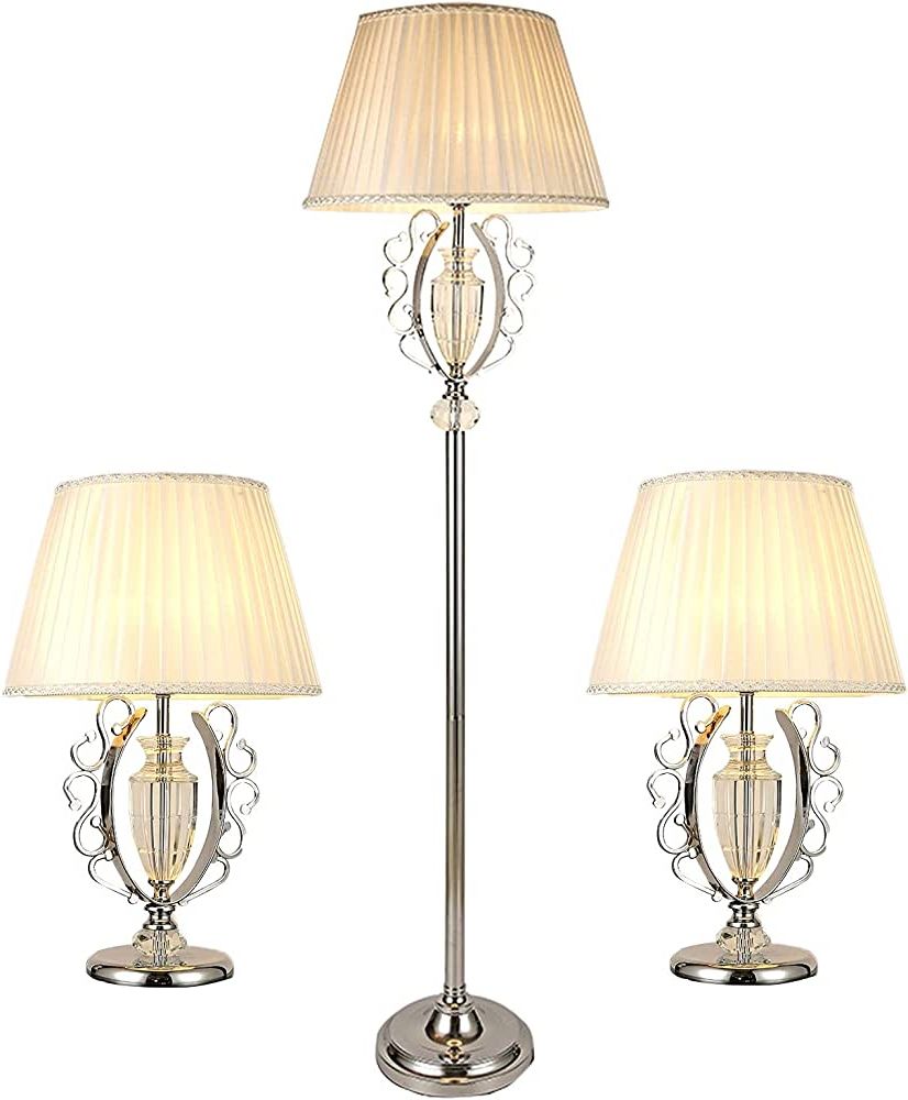 Current 3 Piece Set Standing Lamps Intended For Amazon: 3 Piece Floor And Table Lamp Set, 3 Pcs Bedroom Office Matching Lamps  Set, For Living Room Home Decor Standing Lamp Lighting : Tools & Home  Improvement (View 1 of 15)