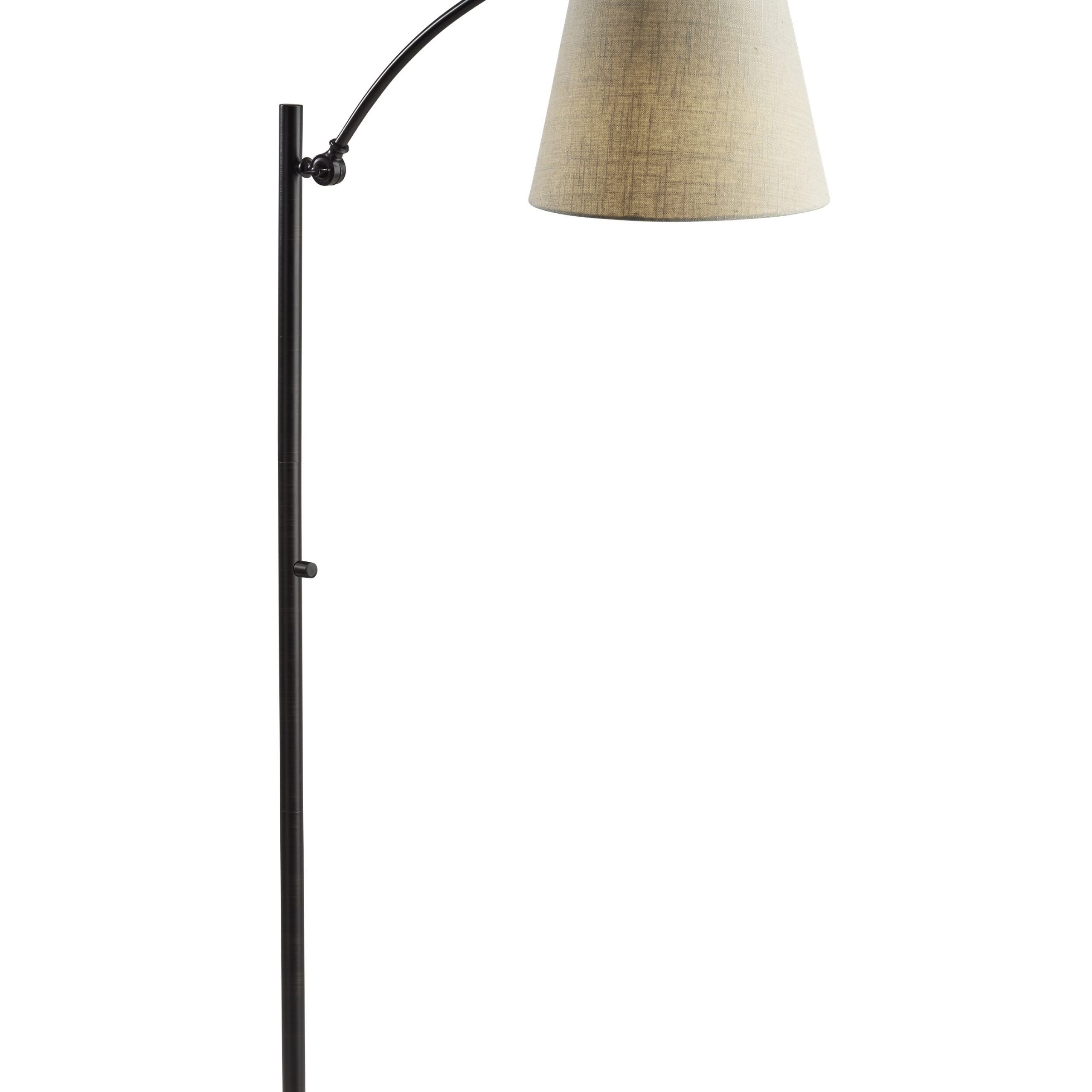 Current Adesso York Floor Lamp, Antique Bronze, Beige Textured Fabric Shade –  Walmart Throughout Textured Fabric Standing Lamps (View 8 of 15)