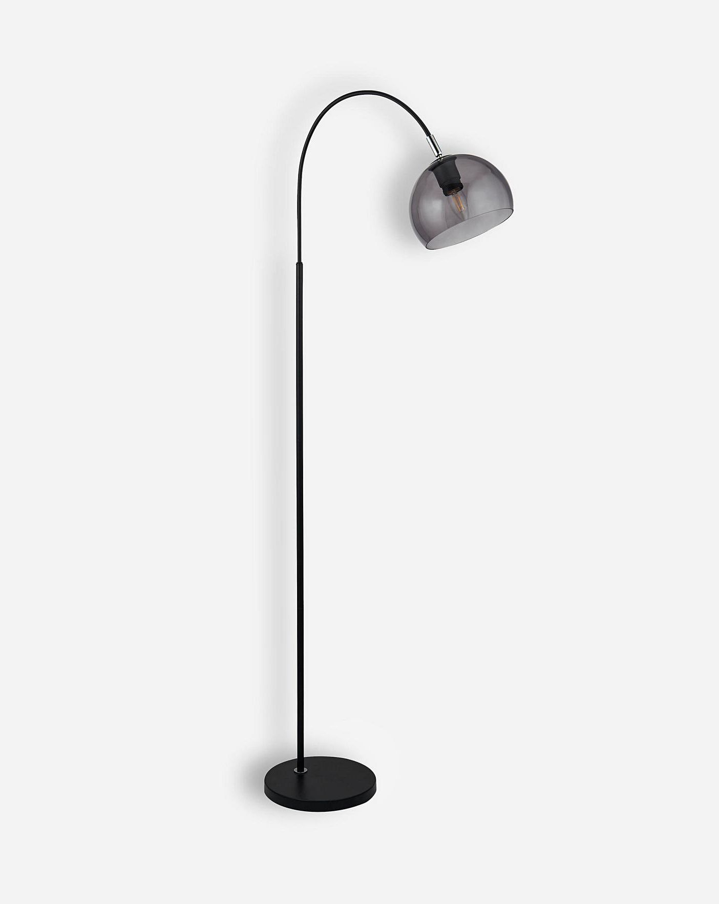 Current Arc Floor Lamp With Smoke Glass Shade (View 11 of 15)