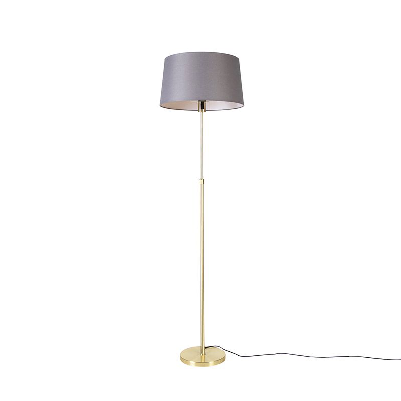 Current Grey Shade Standing Lamps With Floor Lamp Gold/brass With 45cm Grey Shade – Parte (View 15 of 15)