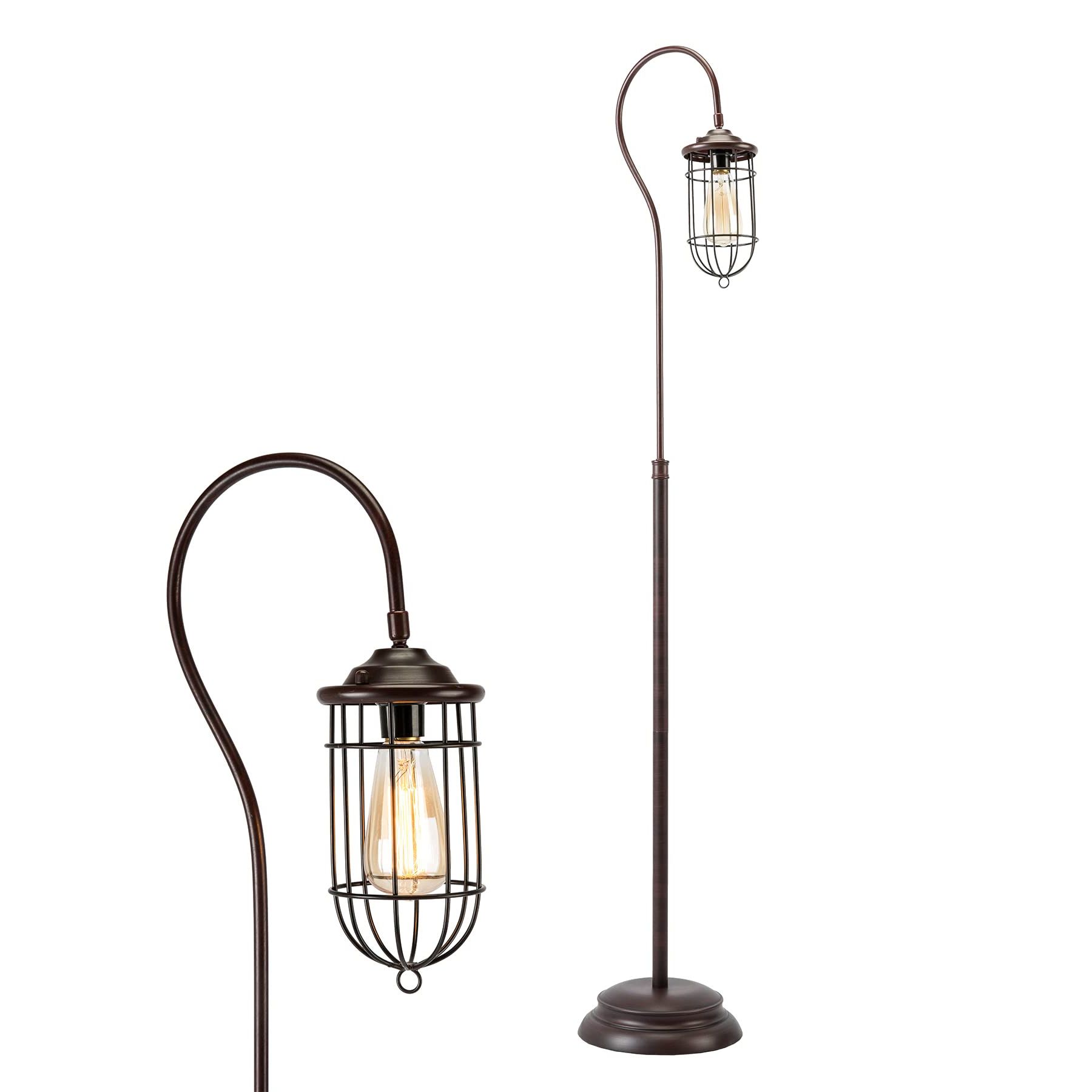 Current Vonluce Rustic 62 Inch Floor Lamp, Adjustable Lantern Lamp Head, 100w  Industrial Farmhouse Standing Light, Nautical Within 62 Inch Standing Lamps (View 8 of 15)