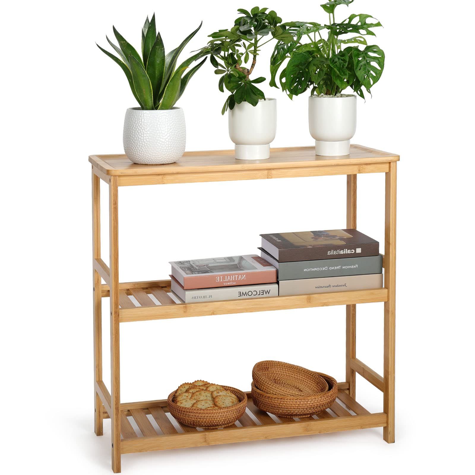 Current Zoybro Bamboo Plant Shelf, 3 Tier Tall Window Plant Stand Table Indoor For  Multiple Plants, Corner Narrow Plant Holder Display Rack For Plant Stands With Table (View 7 of 15)