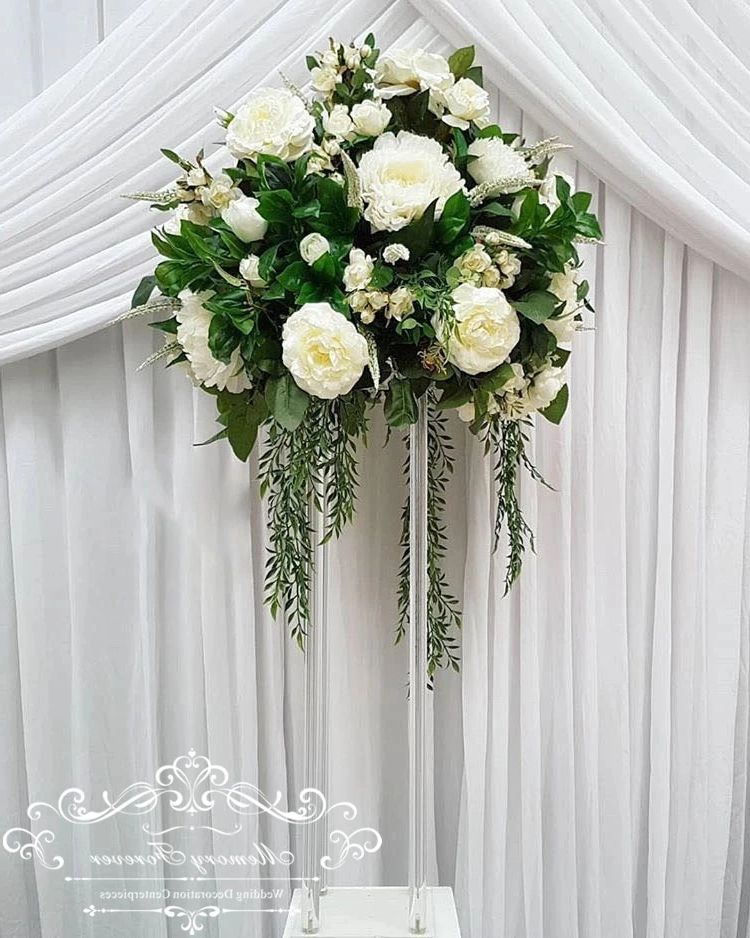 Decorative Wedding Columns Pillars Acrylic Crystal Clear Wedding Flower  Stands Bouquet Decorations Centerpiece Vase (View 14 of 15)