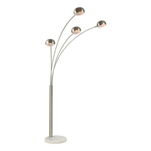 Famous 75 Inch Standing Lamps Throughout 75 Inch 20w 4 Led Adjustable Floor Lamp Satin Nickel/white Marble 75 Inch  20w  (View 7 of 15)