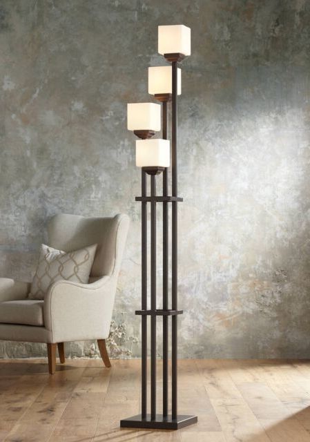 Famous 75 Inch Standing Lamps With Transitional Light Tree Bronze 75 Inch H Torchiere Floor Lamp For Sale  Online (View 3 of 15)