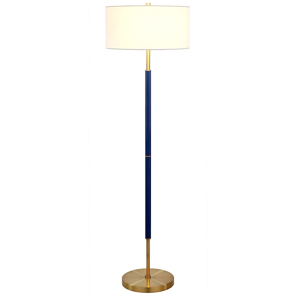 Famous Camden&wells Simone Floor Lamp Blue/brass Fl0530 – Best Buy Within Blue Standing Lamps (View 10 of 15)