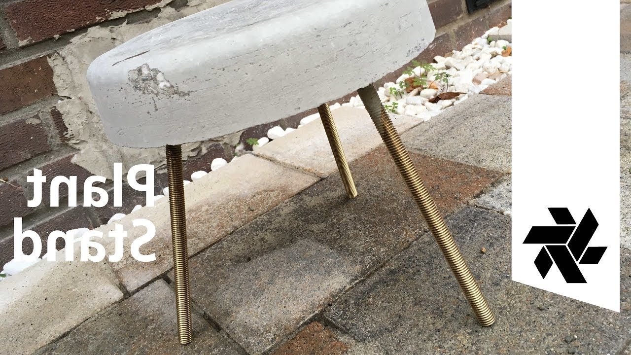 Famous Cement Plant Stands Throughout Concrete & Brass Plant Stand // Diy How To – Youtube (View 9 of 15)