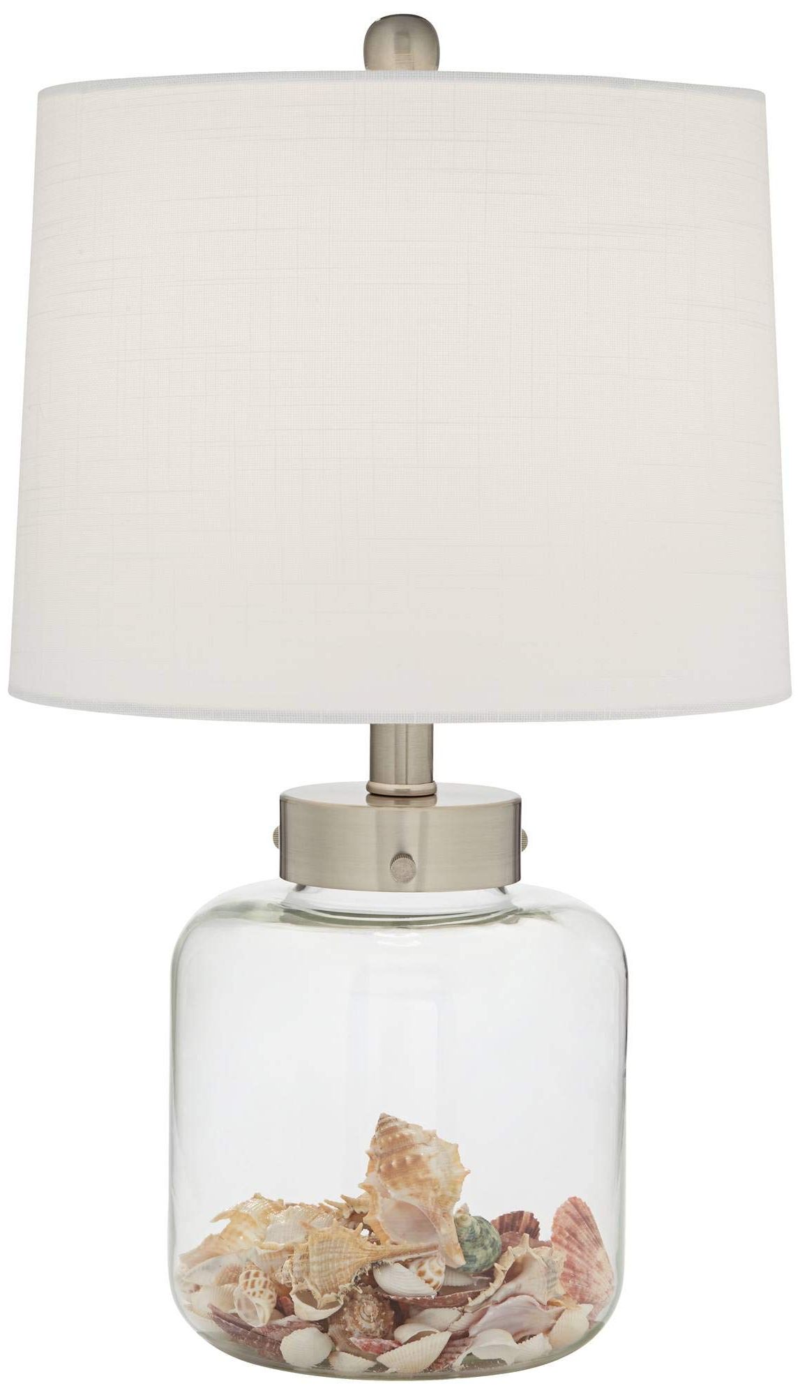 Famous Clear Glass Standing Lamps Regarding 360 Lighting Nautical Coastal Accent Table Lamp Fillable  (View 11 of 15)