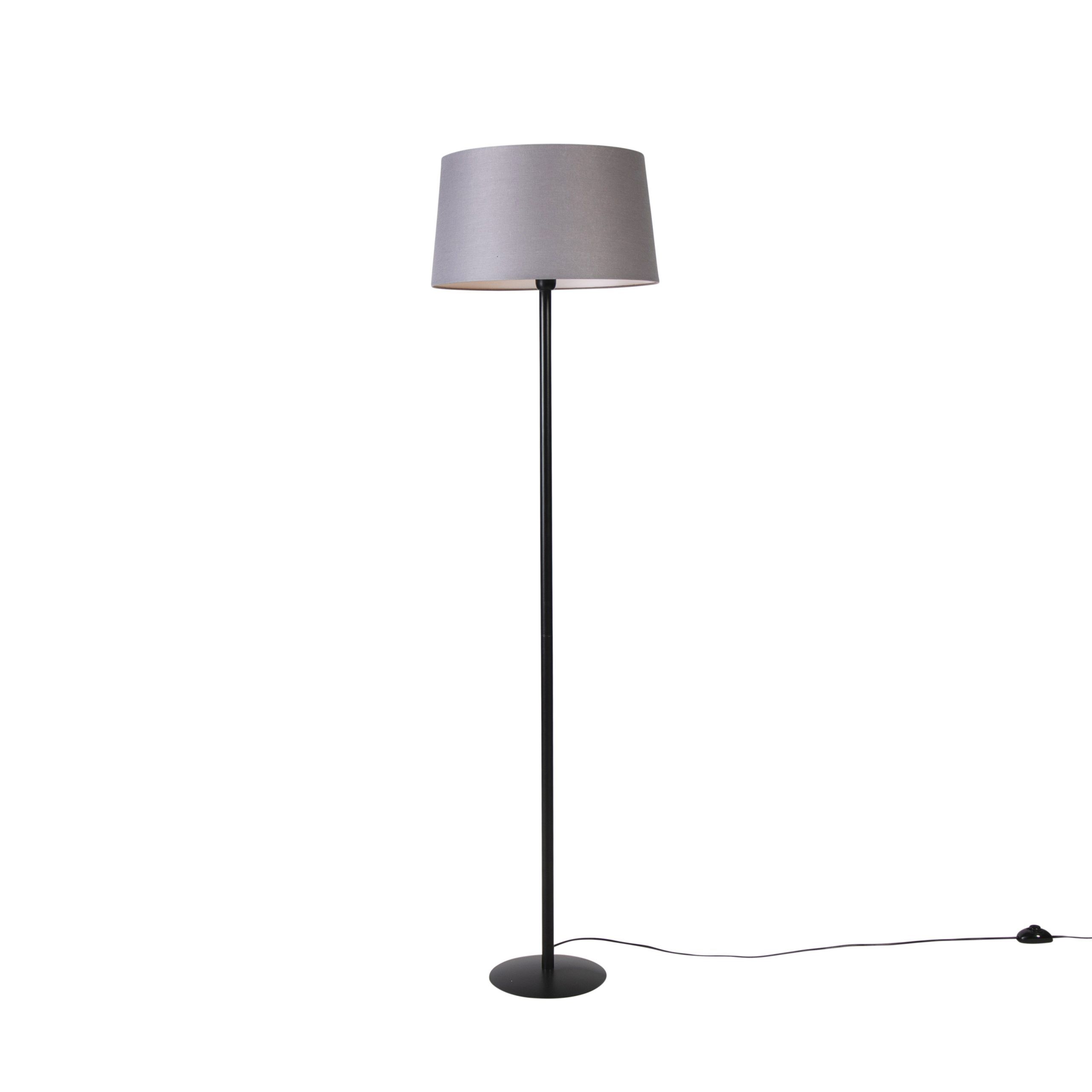 Famous Floor Lamp Black With 45cm Linen Dark Grey Shade – Simplo (View 15 of 15)