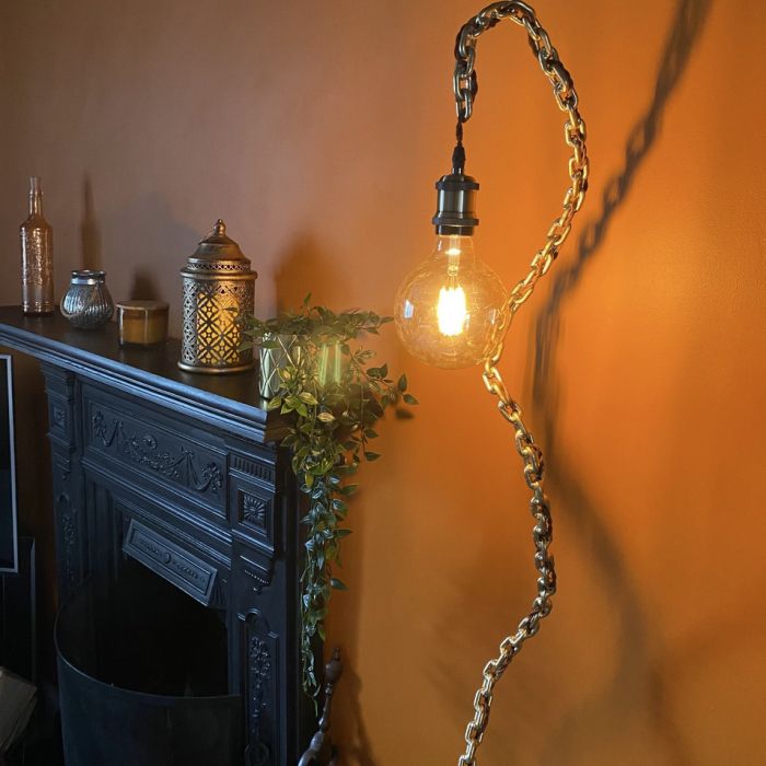 Famous Industrial Standing Lamps Throughout Industrial Floor Standing Chain Lamp, Living Room Lighting, Floor Standing  Lamp, Urban Industrial Lighting, Clay Cross (View 11 of 15)