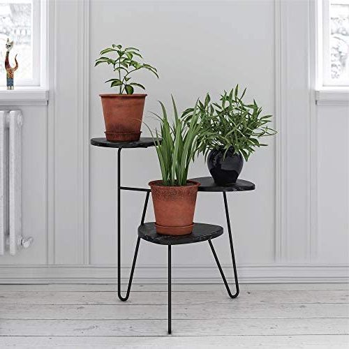 Famous Marble Plant Stands With Novogratz Athena Plant Stand, Black Marble : Amazon (View 15 of 15)