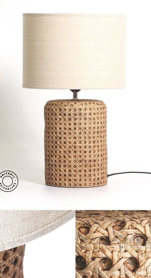 Famous Woven Cane Standing Lamps Within This Open Weave Cane Bedside Table Lamp Is Perfect For Interiors After An  Organic Look (View 4 of 15)