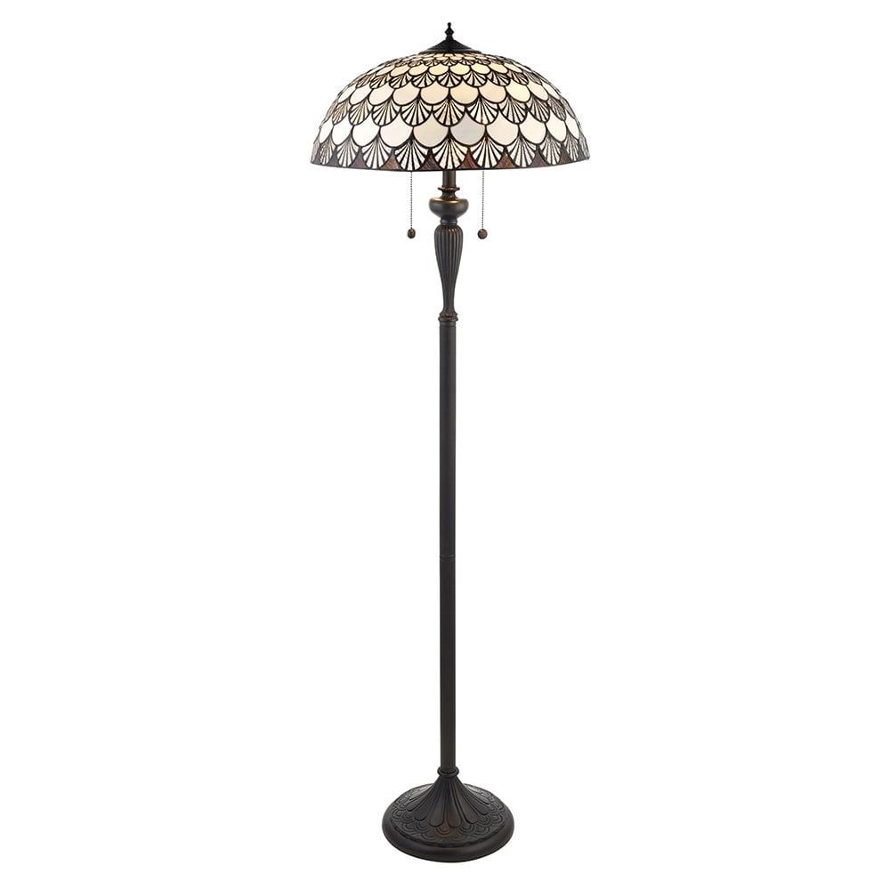 Fashionable 2 Light Standing Lamps Pertaining To Interiors 1900 70370 Missori 2 Light Floor Lamp In Bronze Finish With  Tiffany Art Deco Shade (View 12 of 15)
