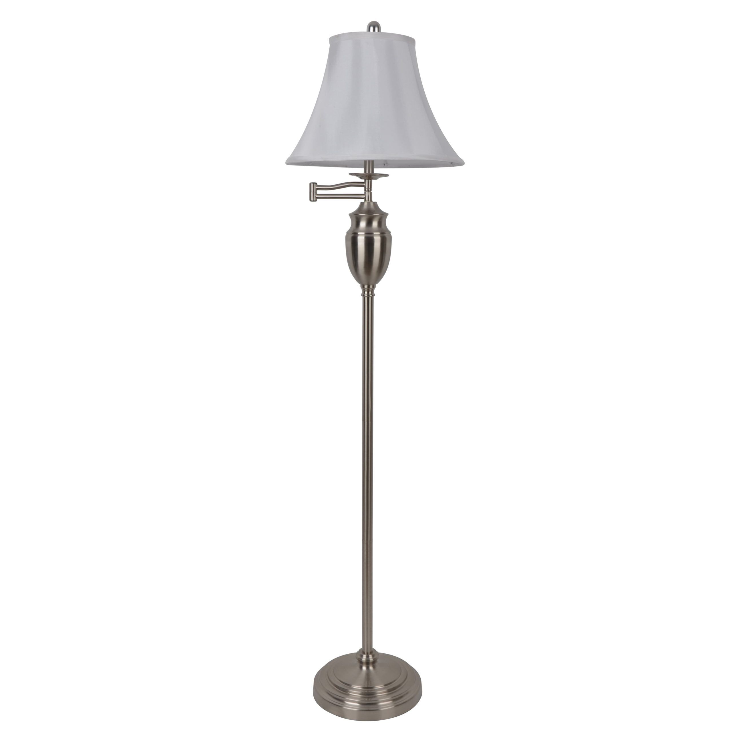Fashionable Decor Therapy Wellington Steel Swing Arm Floor Lamp – Walmart Within Adjustble Arm Standing Lamps (View 15 of 15)