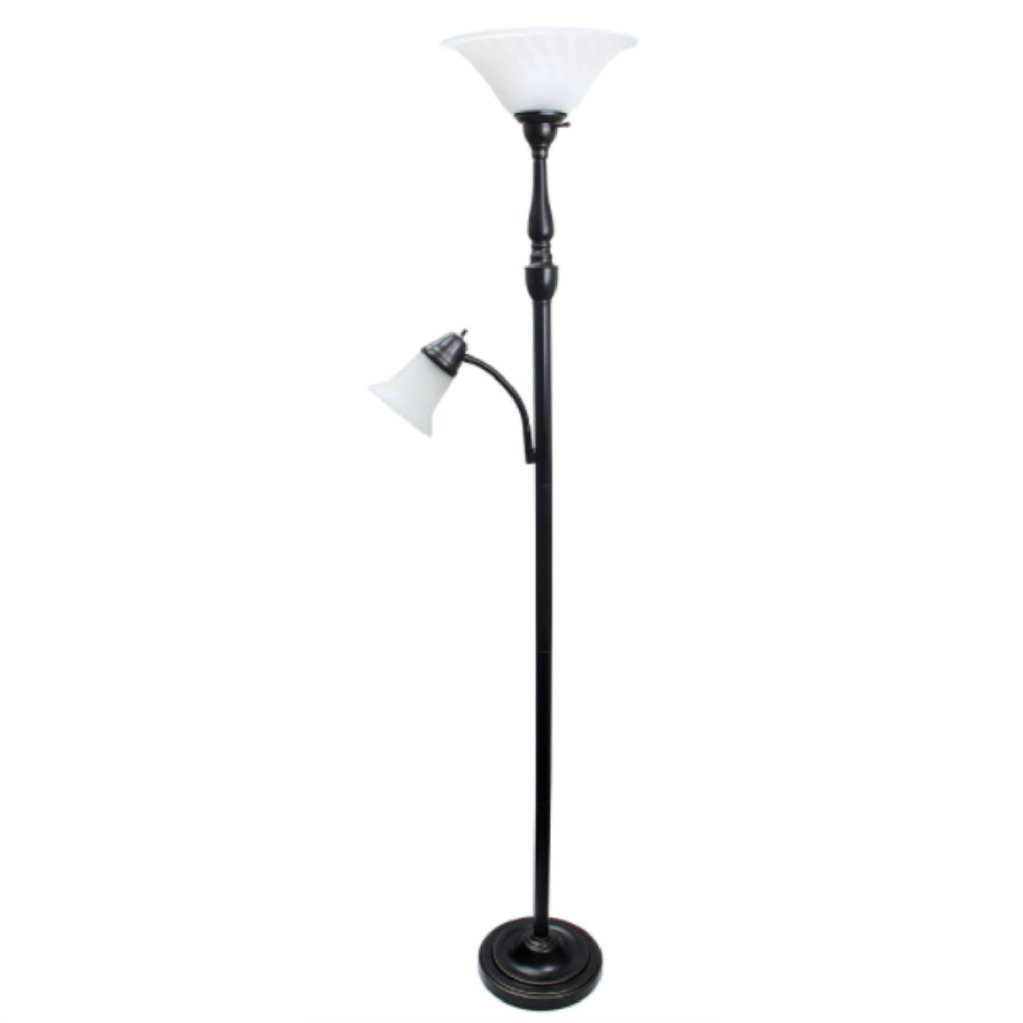Fashionable Elegant Designs 2 Light Floor Lamp With White Marble Glass, Restoration  Bronze – Walmart With Regard To 2 Light Standing Lamps (View 7 of 15)
