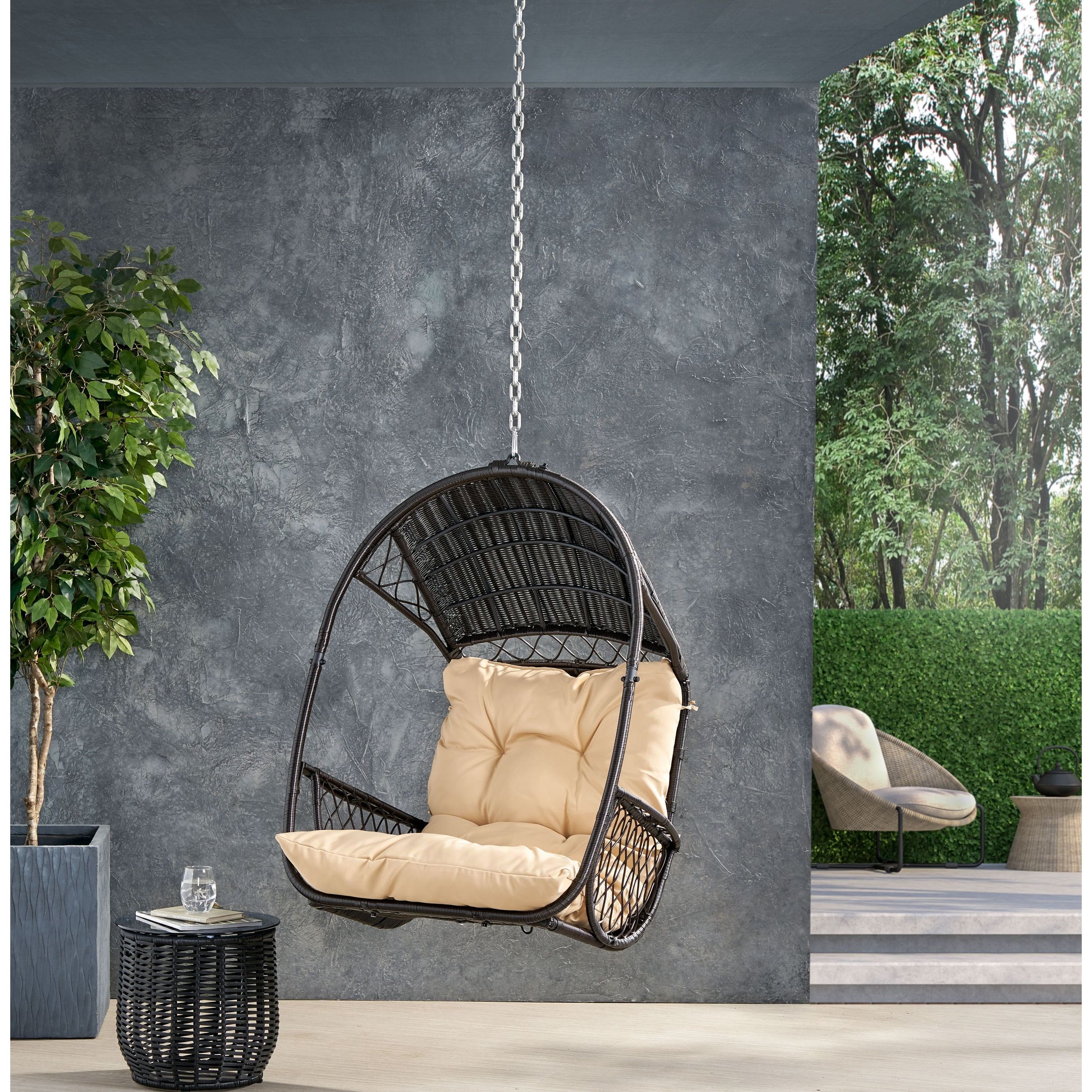 Fashionable Greystone Outdoor/indoor Wicker Hanging Chair W/8 Foot Chainchristopher  Knight Home – On Sale – Overstock – 31825459 With Greystone Plant Stands (View 15 of 15)