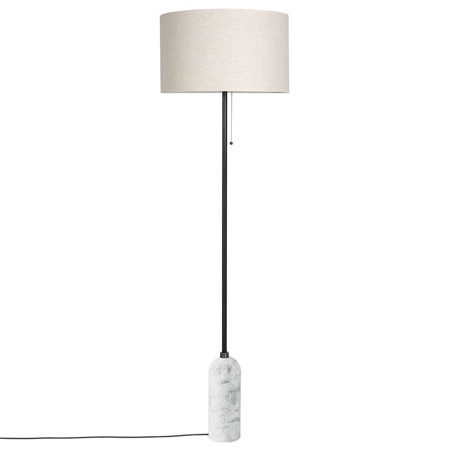 Fashionable Gubi Floor Lamp Gravity (white – Marble And Fabric Canvas) – Myareadesign (View 12 of 15)