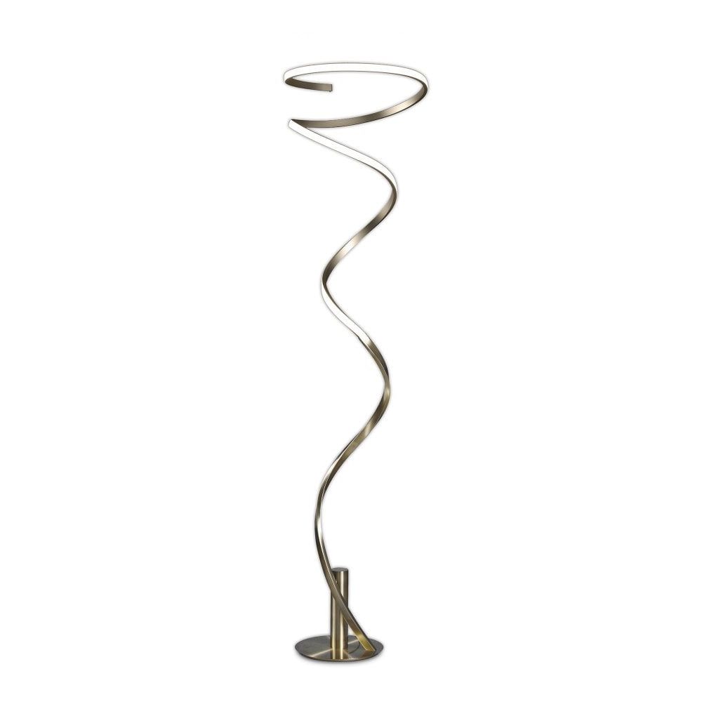 Fashionable Mantra Lighting Helix Modern Dimmable Led Floor Lamp In Antique Brass  Finish M6101 – Lighting From The Home Lighting Centre Uk With Standing Lamps With Dimmable Led (View 12 of 15)