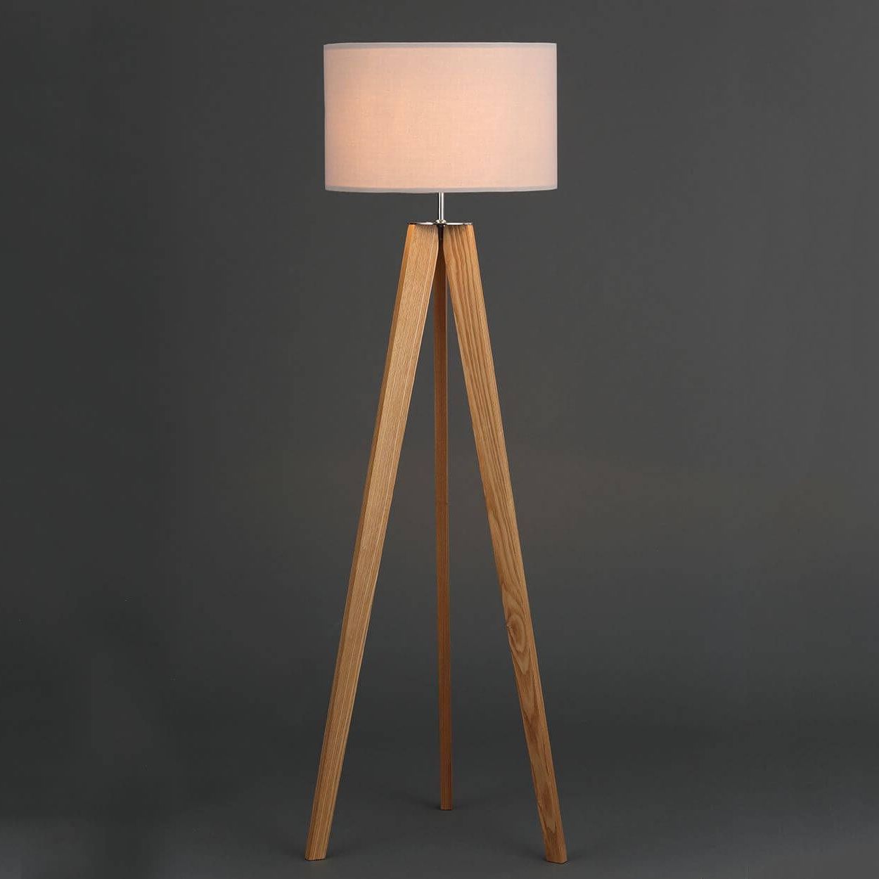 Fashionable Tripod Standing Lamps In Oak Tripod Floor Lamp Natural (View 13 of 15)