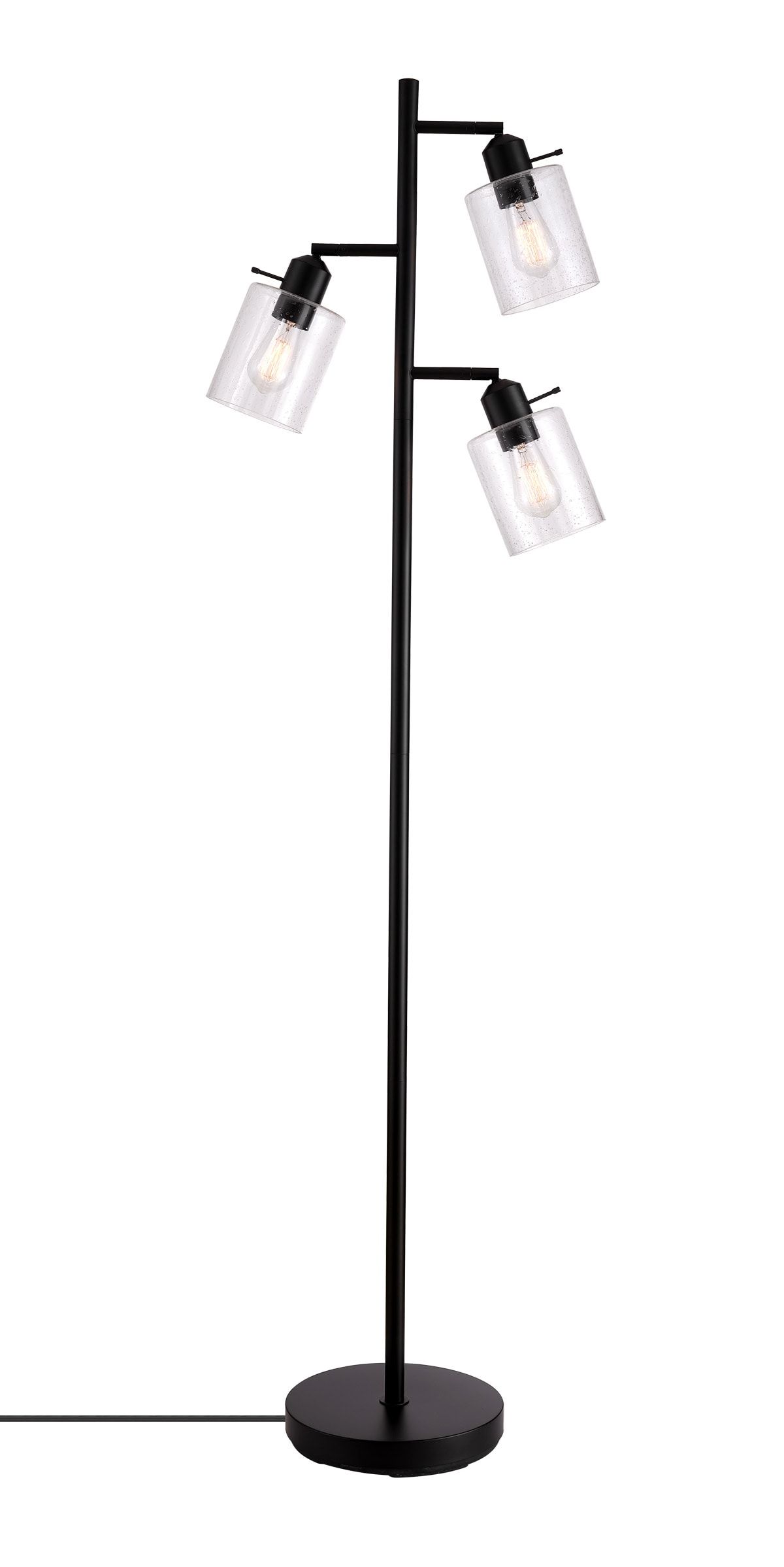 Favorite Black Standing Lamps Intended For Allen + Roth 67 In Matte Black Multi Head Floor Lamp In The Floor Lamps  Department At Lowes (View 9 of 15)