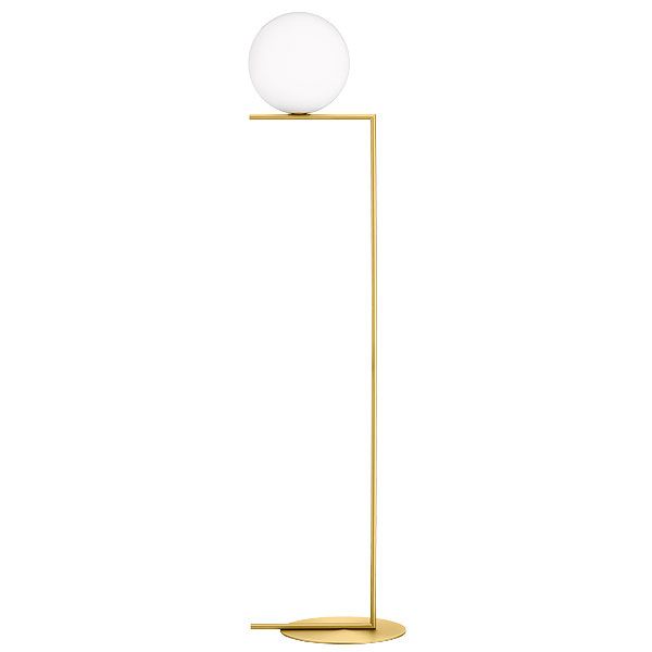 Favorite Flos Floor Lamp Ic F2 (brushed Brass – Blown Glass And Metal) –  Myareadesign (View 13 of 15)