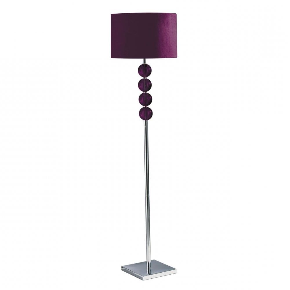Favorite Mistro Floor Lamp, Chromed Suede, Purple (View 3 of 15)