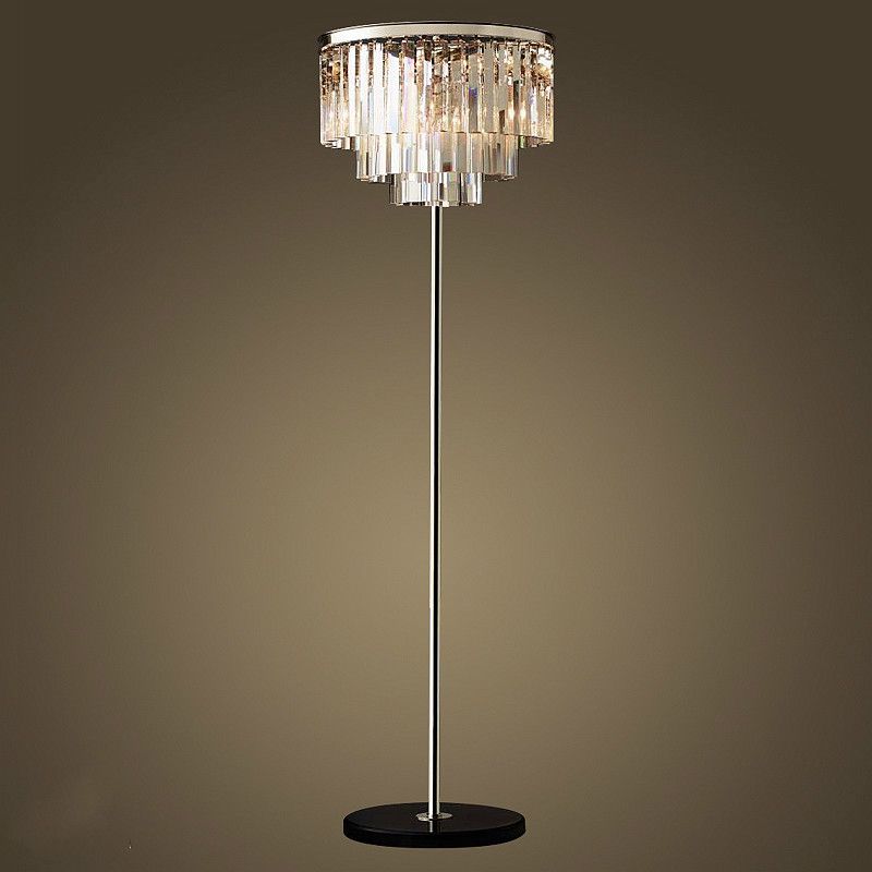 Favorite Wide Crystal Standing Lamps Pertaining To Chrome Silver Led Crystal Floor Lamp Crystal Table Desk Light Bedroom  Living Room Floor Standing Lamp E14 110 240v Led Vloerlamp – Floor Lamps –  Aliexpress (View 13 of 15)