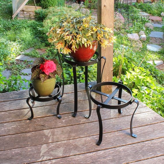 Favorite Wrought Iron Plant Stands In Large Wrought Iron Patio Plant Stand Indoor/outdoor – Etsy Italia (View 1 of 15)