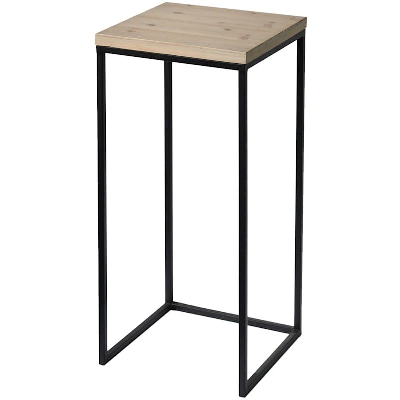 Fiona Wood Top Plant Stand With Metal Base, Medium (View 9 of 15)