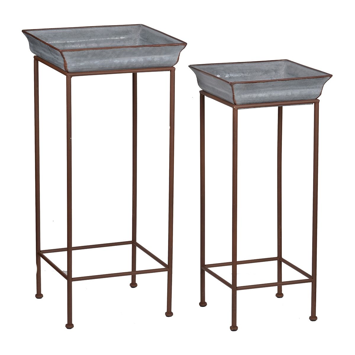 Galvanized Plant Stands With Regard To Current A&b Home Shelburne Plant Stands 30.7 In H X  (View 5 of 15)