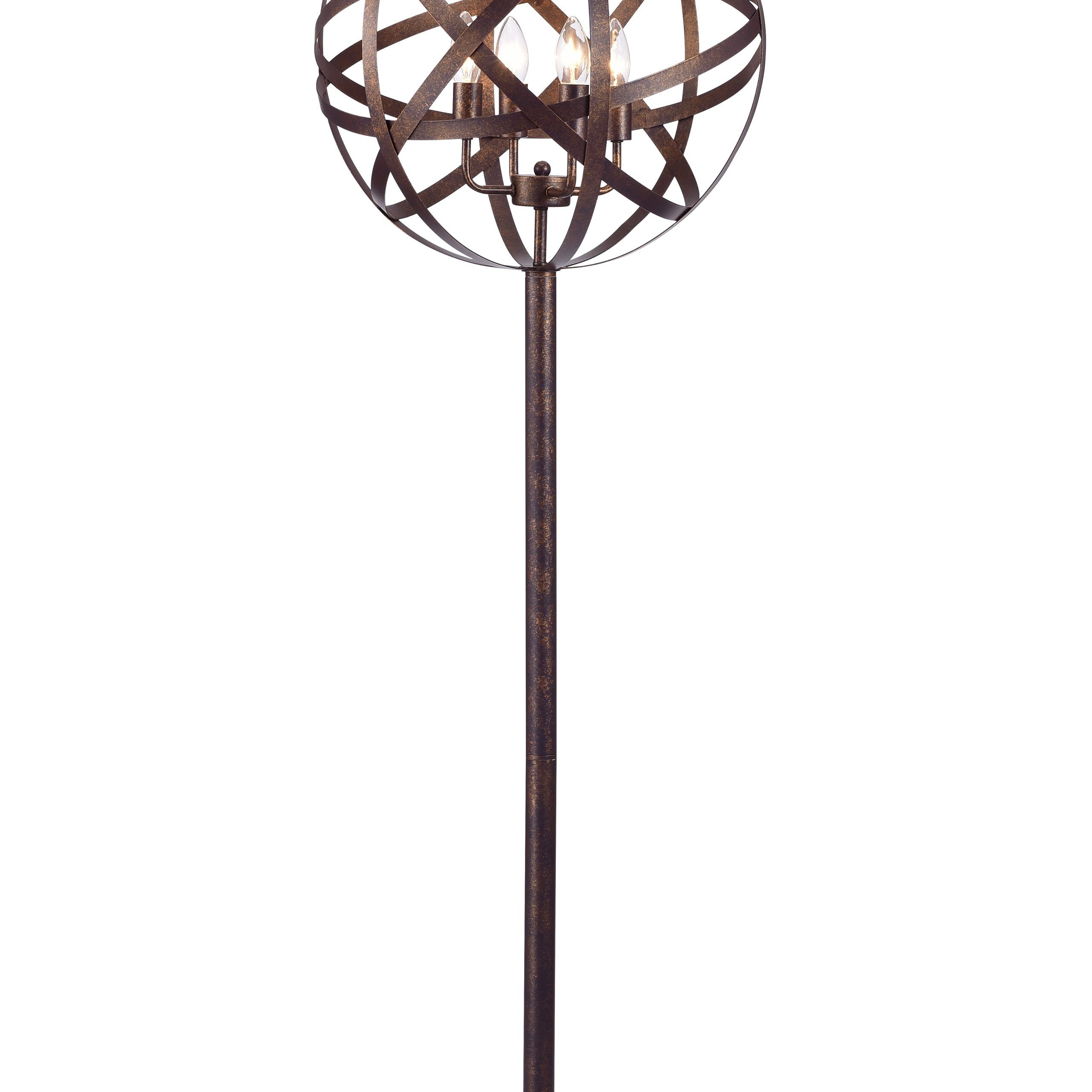Globen Aged Bronze 50 Inch Floor Lamp With Strap Band Globe Shade –  Walmart Inside Most Recently Released 50 Inch Standing Lamps (View 13 of 15)