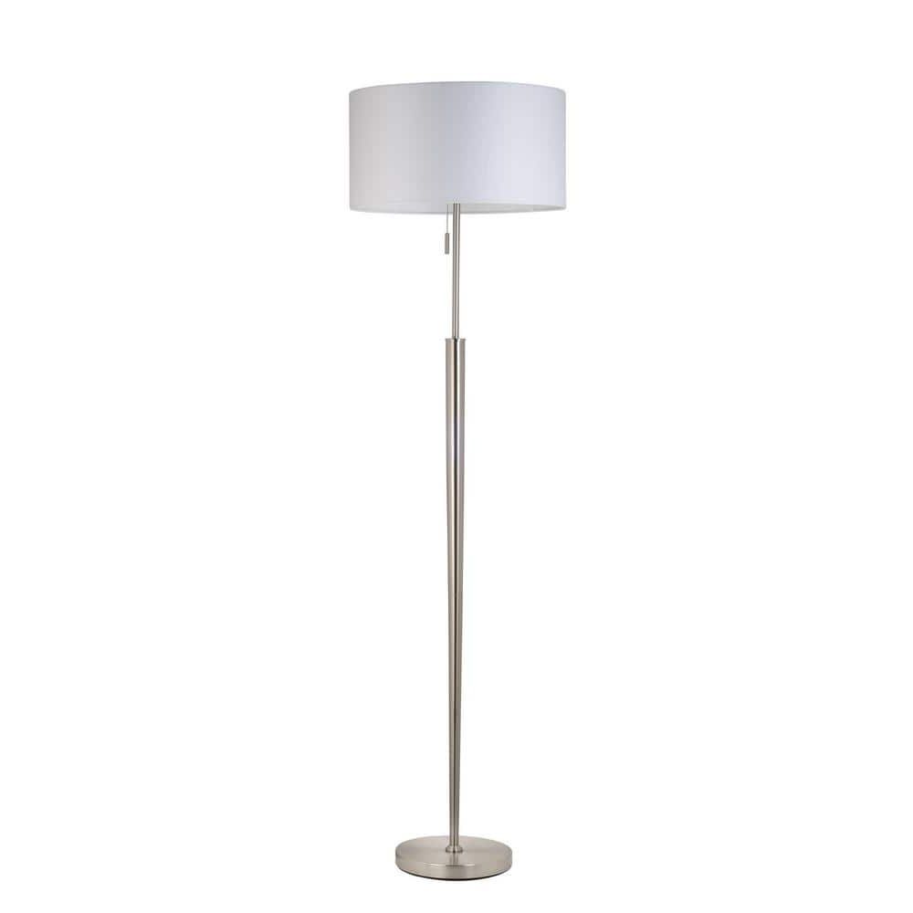 Hampton Bay 65 In. Brushed Nickel Floor Lamp Af39600hd – The Home Depot Intended For Well Known Brushed Nickel Standing Lamps (Photo 9 of 15)
