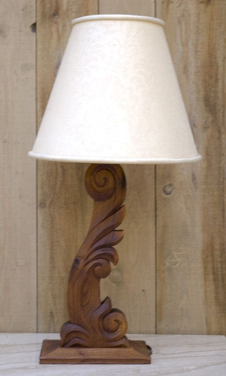 Hand Carved Lamp (View 3 of 15)