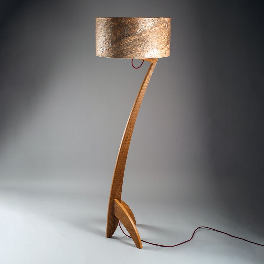 Heron Lamp Fumed Oak – Peter Hall & Son – Made In Cumbria Intended For Well Known Oak Standing Lamps (View 9 of 15)