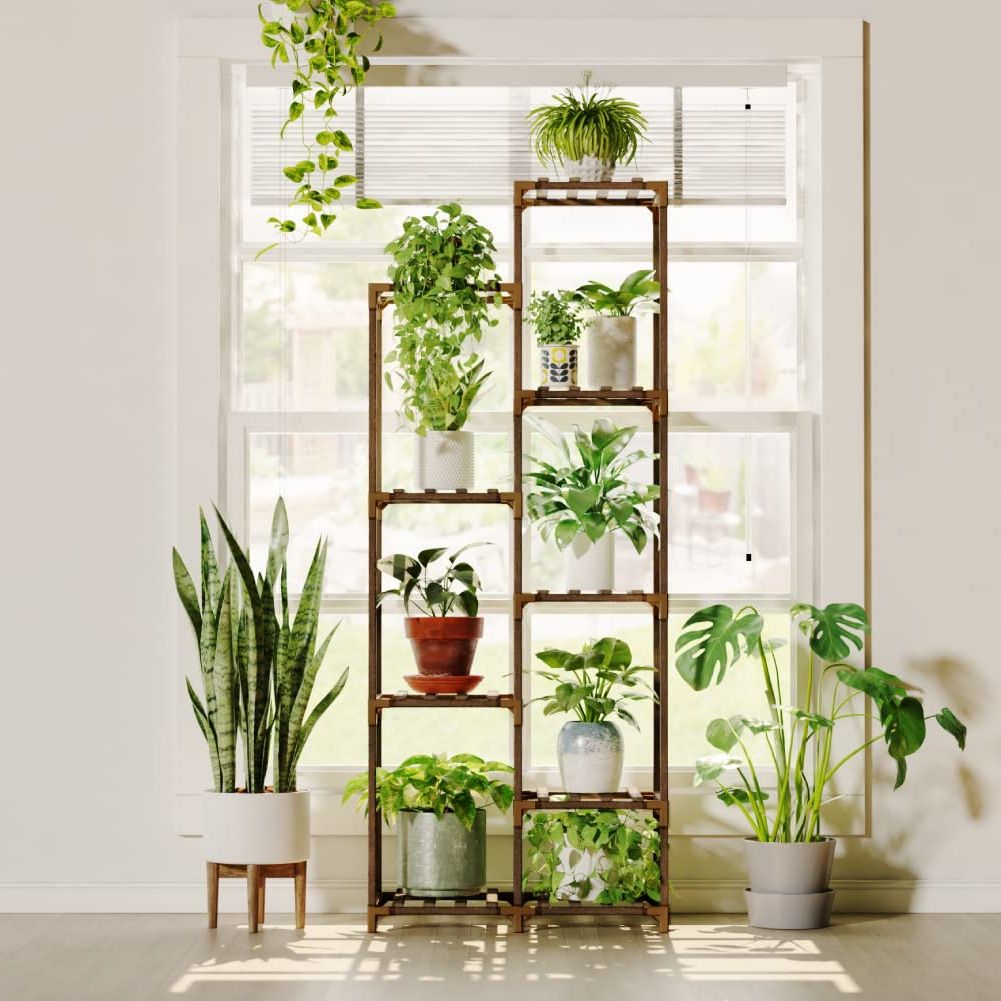 Indoor Plant Stands Inside Most Current Amazon: Bamworld Tall Plant Stand For Indoor Plants Outdoor Corner Plant  Shelf Flower Stands For Living Room Balcony And Garden (9 Pots) :  Everything Else (View 6 of 15)
