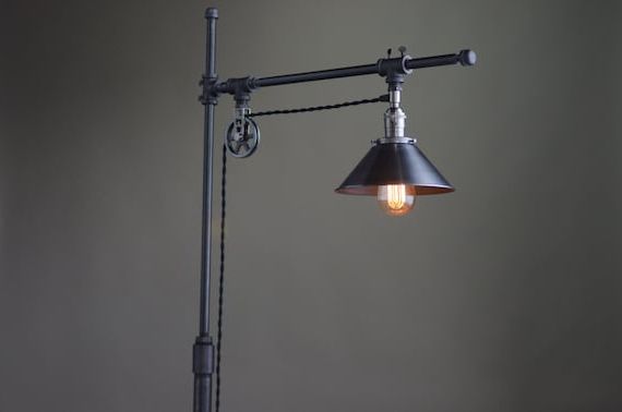 Industrial Standing Lamp Reading Floor Lamp Pipe Lamp – Etsy With Preferred Industrial Standing Lamps (View 8 of 15)