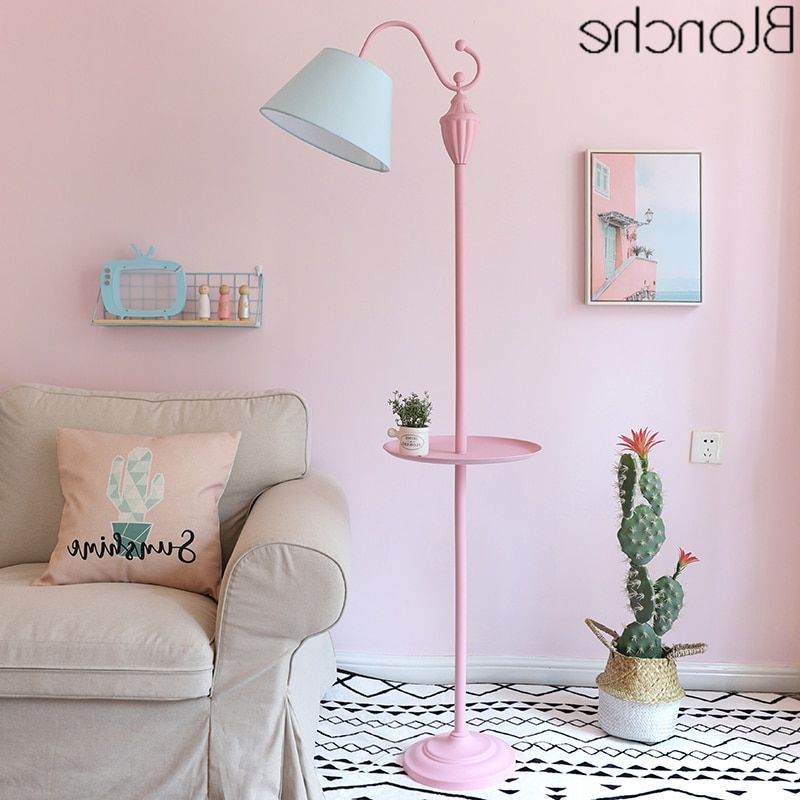 Ins Modern Floor Lamp For Living Room Bedroom Princess Pink Standing Lamp  Nordic Design Led Stand Light Home Decor Fixtures E27 – Floor Lamps –  Aliexpress Inside Widely Used Pink Standing Lamps (View 14 of 15)
