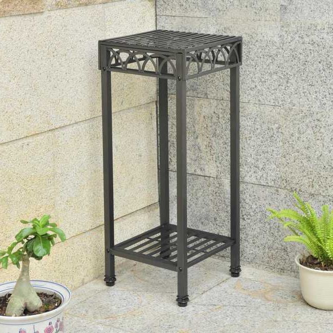 Iron Square Plant Stands For Most Current Sutton Iron 14" Square Plant Stand – Antique Black, Outdoor Furniture: Farm  And Ranch Depot (View 6 of 15)