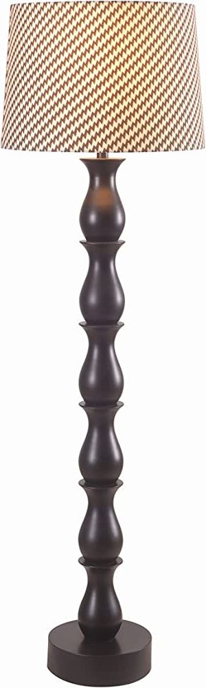 Kenroy Home Modern Eclectic Floor Lamp, 58 Inch Height, Oil Rubbed Bronze  Finish, Brown And Cream Ikat Fabric Tapered Drum Shade, 3 Way Adjustable  Lighting – Floor Lamps For Living Room – Amazon In Most Up To Date 58 Inch Standing Lamps (View 8 of 15)