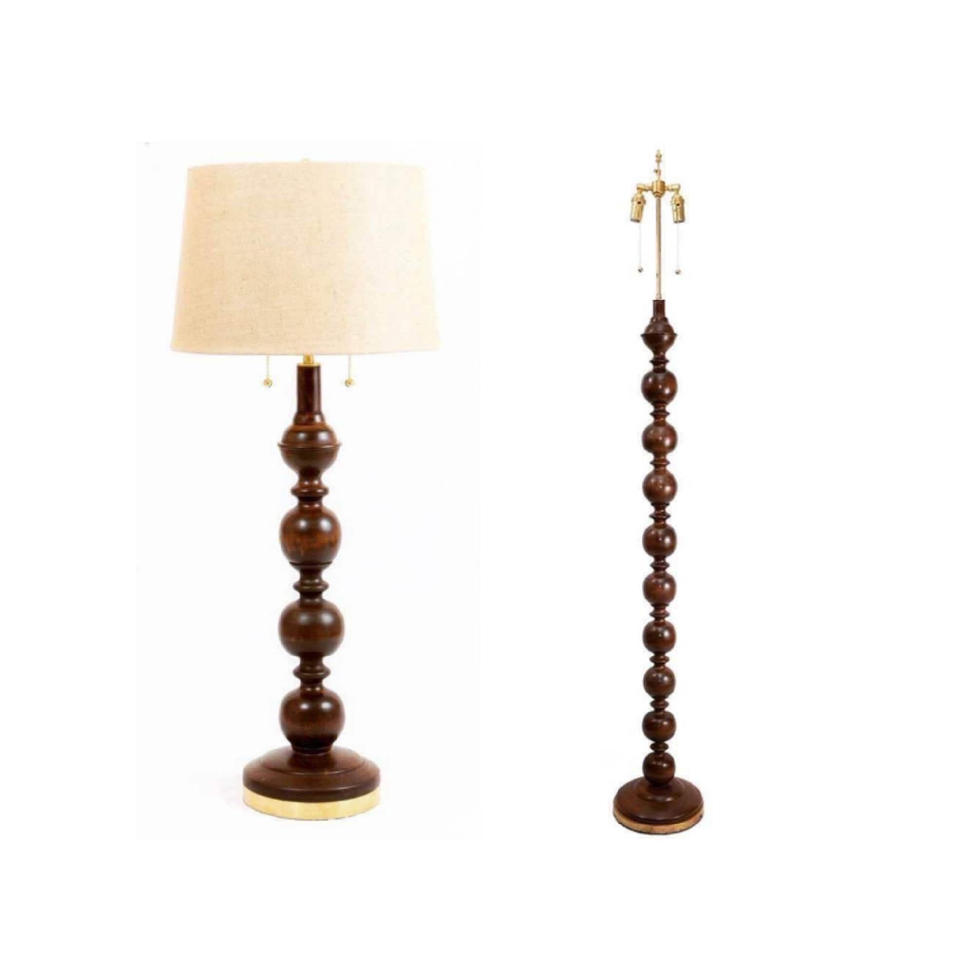 Latest Cherry Floor And Table Lamp Set 2 Table Lamps 1 Floor Lamp – Etsy Within Beeswax Finish Standing Lamps (View 10 of 15)