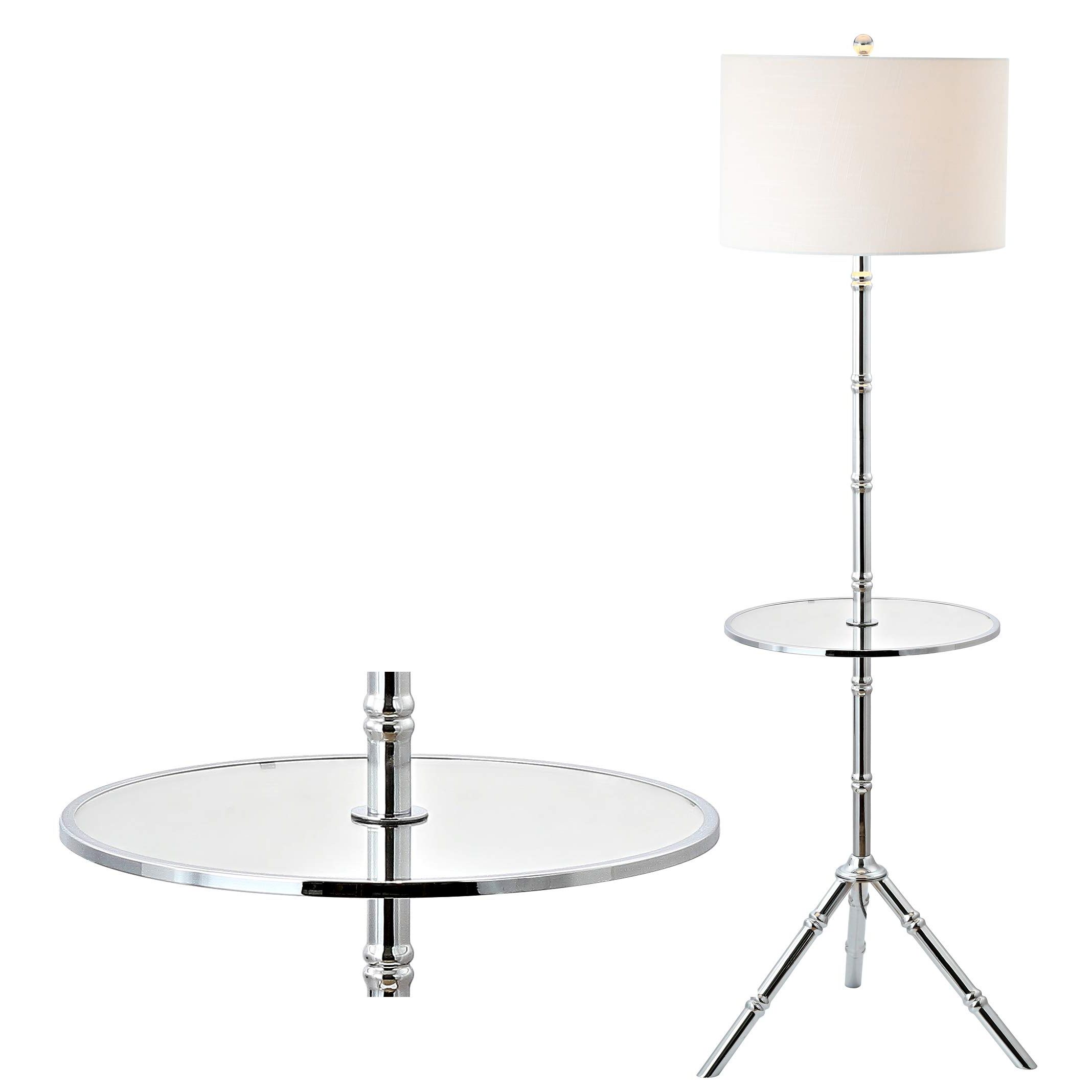 Latest Chrome Finish Metal Standing Lamps With Jonathan Y Jyl2012b Hall 62" Metal Led End Table Floor Lamp, Modern,  Contemporary, Glam, Elegant, Foot Step Switch, Office, Living Room, Family  Room, Dining Room, Bedroom, Foyer, Chrome (View 4 of 15)