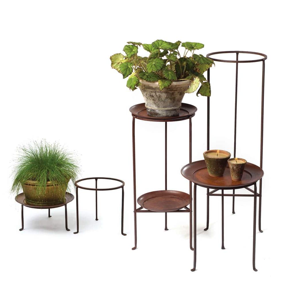 Latest Wrought Iron Plant Stands Pertaining To Iron Plant Stands – 12" Diameter – Campo De' Fiori – Naturally Mossed Terra  Cotta Planters, Carved Stone, Forged Iron, Cast Bronze, Distinctive  Lighting, Zinc And More For Your Home And Garden (View 2 of 15)