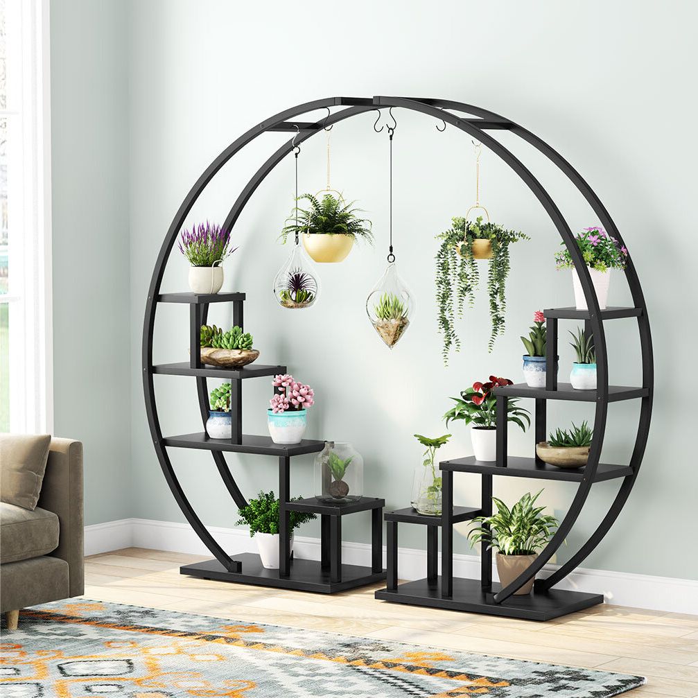 Latitude Run® Evorn Round Etagere Plant Stand & Reviews (View 1 of 15)