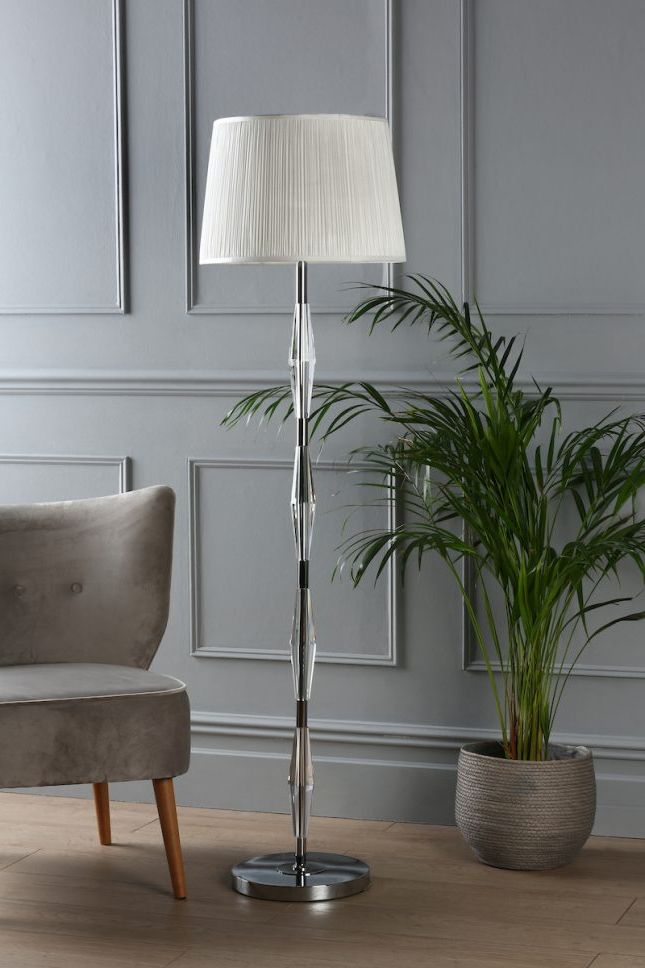 Laura Ashley Blake Floor Lamp La3756052 Q For Well Known Wide Crystal Standing Lamps (View 11 of 15)
